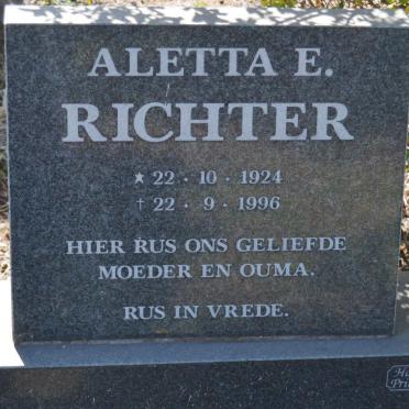 RICHTER Aletta E. 1924-1996