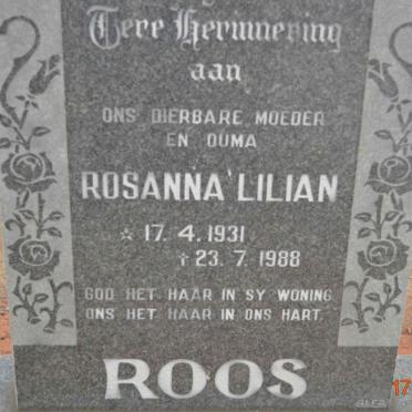 ROOS Rosanna Lilian 1931-1988
