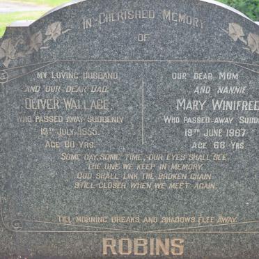 ROBINS Oliver Wallace -1955 &amp; Mary Winifred -1967