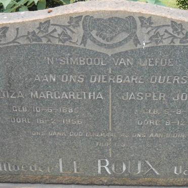 ROUX Jasper Johannes, le 1880-1955 &amp; Louiza Margaretha 1885-1956