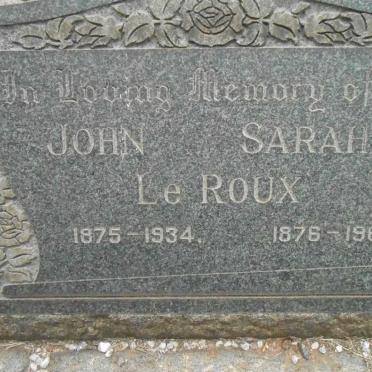 ROUX John, le 1875-1934 &amp; Sarah 1876-1963