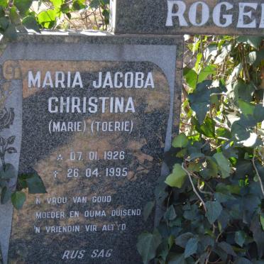 ROGERS James William 1921-2005 &amp; Maria Jacoba Christina 1926-1995