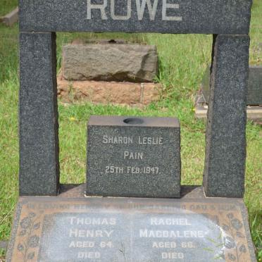 ROWE Thomas Henry -1933 &amp; Rachel Magdalene -1943 :: PAIN Sharon Leslie -1947