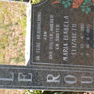ROUX Maria Isabela Elizabeth, le 1961-1995