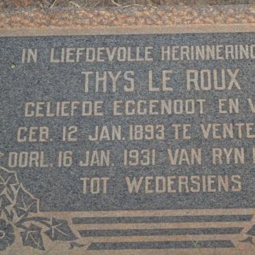 ROUX Thys, le 1893-1931