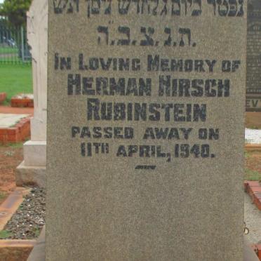 RUBINSTEIN Herman Hirsch -1940