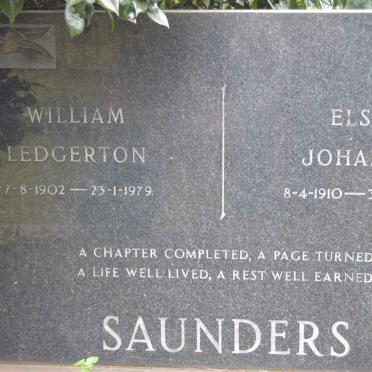 SAUNDERS William Ledgerton 1902-1979 &amp; Elsie Johanna 1910-1986