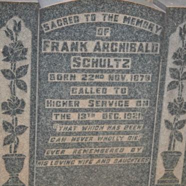 SCHULTZ Frank Archibald 1879-1921