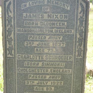 SCHROEDER Charlotte nee SIMMONS -1922 :: NIXON James -1937