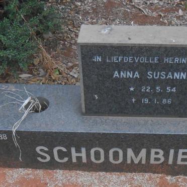 SCHOOMBIE Anna Susanna 1954-1986