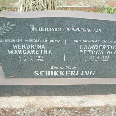 SCHIKKERLING  Lambertus Petrus Nel 1885-1960 &amp; Hendrina Margaretha 1887-1974