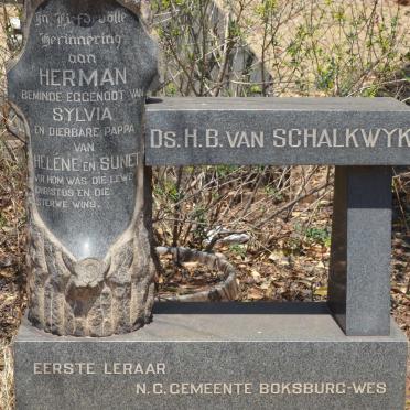 SCHALKWYK H.B., van &amp; Helena Sylvia POTGIETER