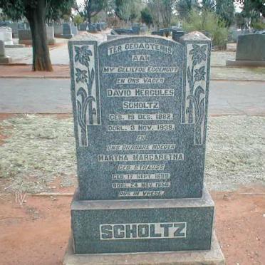 SCHOLTZ David Hercules 1882-1939 &amp; Martha Margaretha STRAUSS 1889-1950