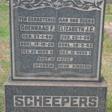 SCHEEPERS Coenraad F. 1865-1926 &amp; Elizabeth J.C. 1868-1942