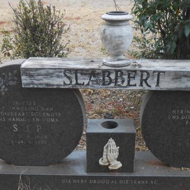 SLABBERT J.G. 19?5-1989 &amp; S.J.P. 1908-1985