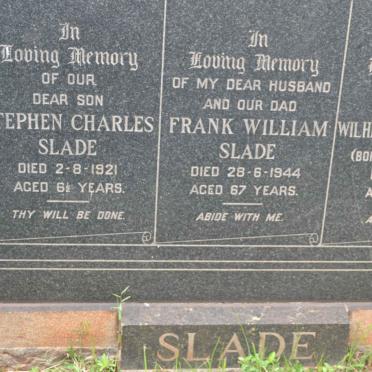 SLADE Frank William -1944 &amp; Wilhelmina Christina STEENEKAMP -1956 :: SLADE Stephen Charles -1921