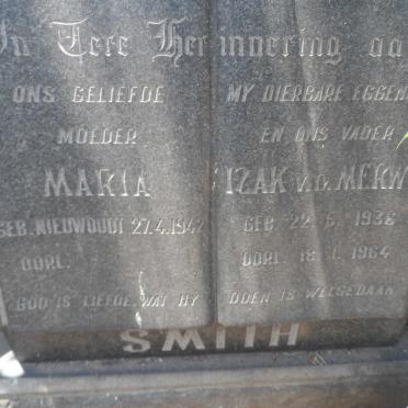 SMITH Izak Van Der Merwe 1936-1964 &amp; Maria NIEUWOUDT 1942-