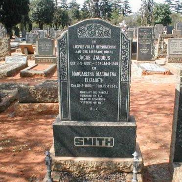 SMITH Jacob Jacobus 1892-1940 &amp; Margaretha Magdalena Elizabeth 1900-1945