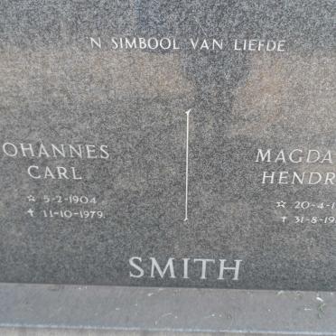 SMITH Johannes Carl 1904-1979 &amp; Magdalena Hendrina 1912-1971