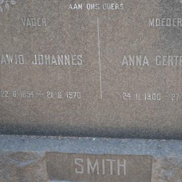 SMITH Dawid Johannes 1894-1970 &amp; Anna Gertruida 1900-1972