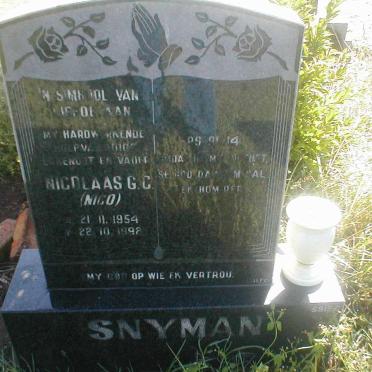 SNYMAN Nicolaas G.C. 1954-1992