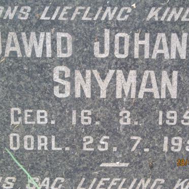 SNYMAN Dawid Johannes 1950-1950