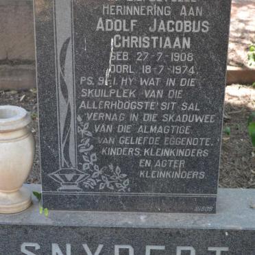 SNYDERT Adolf Jacobus Christiaan 1908-1974