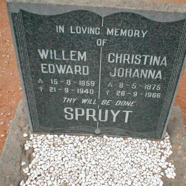 SPRUYT Willem Edward 1859-1940 &amp; Christina Johanna 1875-1966