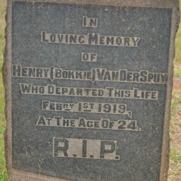 SPUY Henry, van der -1919