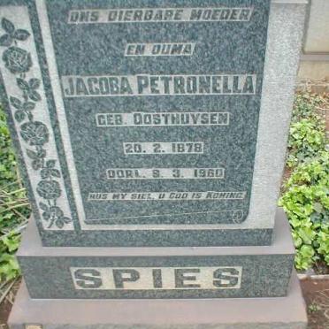 SPIES Jacoba Petronella nee OOSTHUYSEN 1878-1960