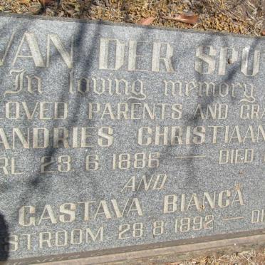 SPUY Andries Christiaan, van der 1886-1968 &amp; Castava Bianca 1892-1968
