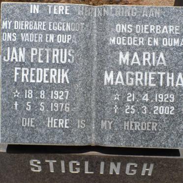 STIGLINGH Jan Petrus Frederik 1927-1976 &amp; Maria Magrietha 1929-2002