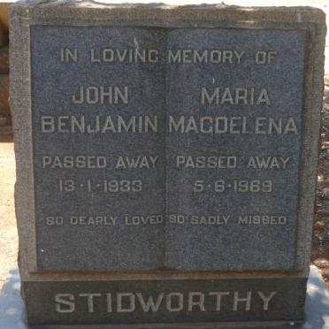 STIDWORTHY John Benjamin -1933 :: STIDWORTHY Maria Magdealena -1969