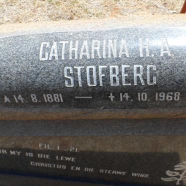 STOFBERG Catharina H.A. 1881-1968