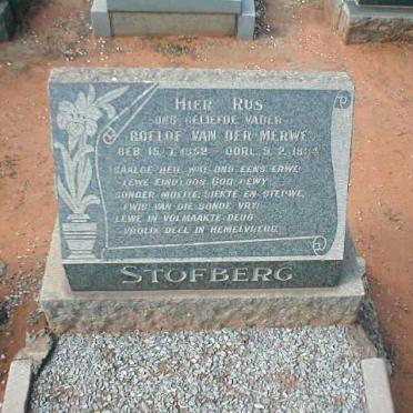 STOFBERG Roelof Van Der Merwe 1852-1934