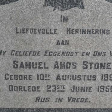 STONE Samuel Amos 1892-1950