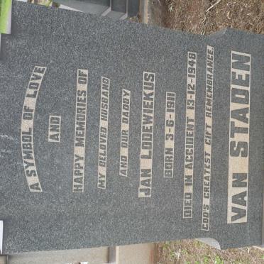 STADEN Jan Lodewiekus, van 1911-1948