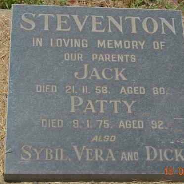 STEVENTON Jack -1958 &amp; Patty -1975