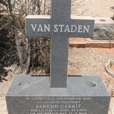 STADEN Barend Gerrit, van 1948-1974