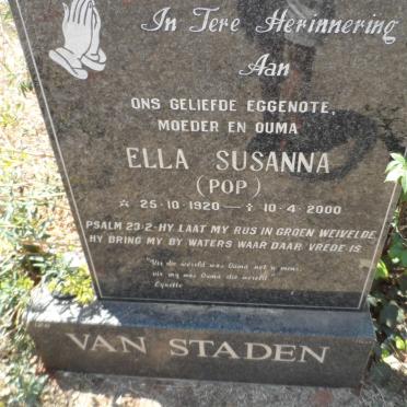STADEN Ella Susanna, van 1920-2000