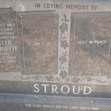 STROUD Frederick Seymour 1924-1999 &amp; Hester Antoinette KLEIN 1940-1985