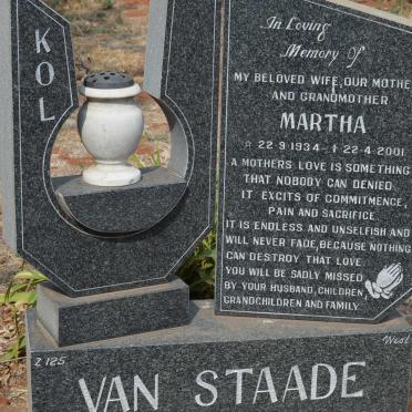 STAADE Martha, van 1934-2001