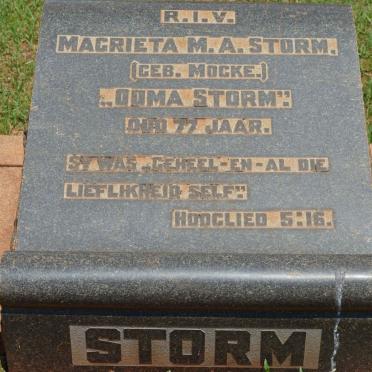 STORM Magrieta M.A. nee MOCKE