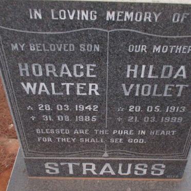 STRAUSS Hilda Violet 1913-1999 :: STRAUSS Horace Walter 1942-1985