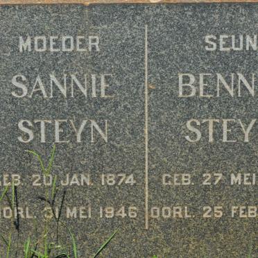 STEYN Sannie 1874-1946 :: STEYN Bennie 1912-1944