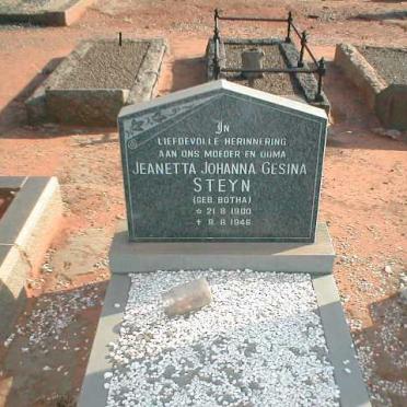 STEYN Jeanetta Johanna Gesina nee BOTHA 1900-1946