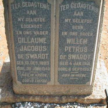 SWARDT Gillaume Jacobus, de 1883-1943 :: DE SWARDT Willem Petrus 1915-1957