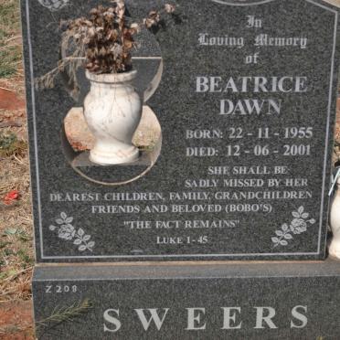 SWEERS Beatrice Dawn 1955-2001
