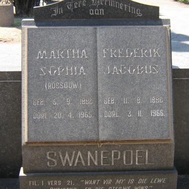 SWANEPOEL Frederik Jacobus 1886-1966 &amp; Martha Sophia 1886-1965
