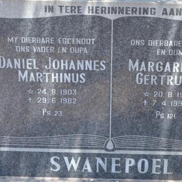 SWANEPOEL Daniel Johannes Marthinus 1903-1982 &amp; Margaretha Gertruida 1911-1996